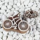 Timbro in legno - bicicletta - grande - 7 cm - Legno