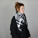 Kufiya - Checked pattern small black - white - Shemagh - Arafat scarf