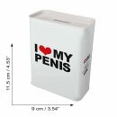 Blechspardose - I Love My Penis - Spardose aus Blech