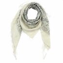Cotton Scarf - Indian pattern 1 - nature Lurex multicolor with fringes - squared kerchief