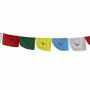 Bandiere di preghiera buddista tibetana - larghe 10 cm - scritta nera - set di 5 rotoli - cotone -01