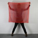 Sciarpa di cotone - Modello dallIndia 1 rosso strisce argento - lurex argento - foulard quadrato