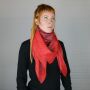 Sciarpa di cotone - Modello dallIndia 1 rosso strisce argento - lurex argento - foulard quadrato