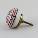 Ceramic door knob shabby chic - round - striped
