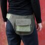 Riñonera - Nico - Pana verde claro-oscuro - Cinturón con bolsa - Cangurera