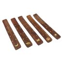 Wooden Incense stick holder - 1 piece - golden stars