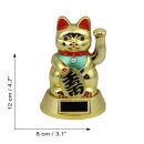 Glückskatze - Maneki-neko - Winkekatze Solar - 12 cm - gold 2