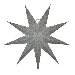 Papierstern - Weihnachtsstern - Stern 9zackig weiß gemustert 02 - 60 cm