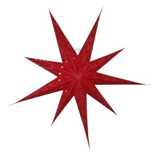 Papierstern - Weihnachtsstern - Stern 9zackig rot gemustert 03 - 60 cm