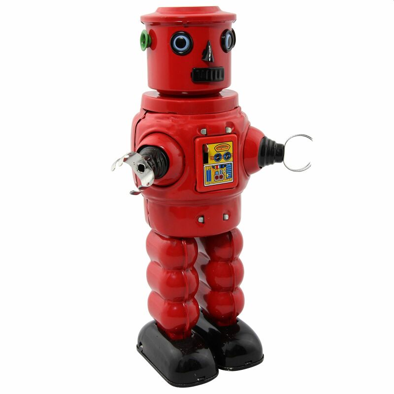 Robot - Tin Toy Robot - Mechanical Roby Robot - Red, 25.88