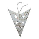 Paper star - Christmas star - 5-pointed star - white-gold patterned - 20 cm