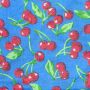 Cotton Scarf - Cherry Print - blue - squared kerchief