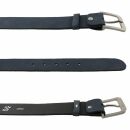 Leather belt - Leather belt with buckle - navy blue -...