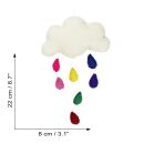 Nube de fieltro - gotas de arcoiris