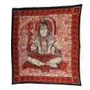 Manta de meditación - Colcha - Paño de pared - Shiva - rojo -215x235cm