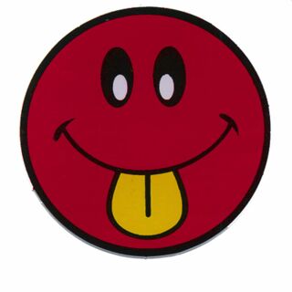 Aufkleber - Smiler mit Zunge - rot-gelb - Sticker