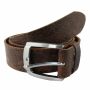 Leather belt - belt with buckle - dark brown - cracked look - 4 cm