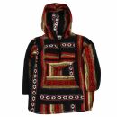 Childrens Jacket - Poncho - Ethnic Look - Cotton - black-red
