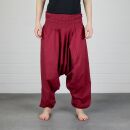 Pantaloni harem - pantaloni di Aladdin larghi Goa - modello 01 - uni - rosso