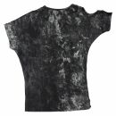 Shirt mit Cut Out rechts - Used Look - Asymmetrisch - Stonewashed - schwarz