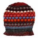 Gorra tejida de lana - beanie - rayado - rojo-multicolor...