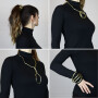 Flexible necklace snake chain gold-colored light chain bracelet