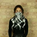 Kufiya - Keffiyeh - píxeles de camuflaje - negro - blanco - Pañuelo de Arafat