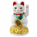 Agitando gato chino - Maneki neko - 11 cm - blanco