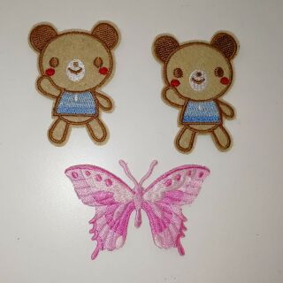 3x patch - patch - set 03 - bear - butterfly