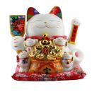 Agitando gato chino - Porcelana 30 cm blanco - Maneki...