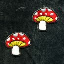 Patch - fungo velenoso rosso-bianco-giallo - Set di 2 - toppa