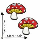 Patch - Mushroom - small red white yellow - Set of 2