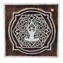 Timbro in legno - Yogi 02 - sedile del loto - grande - 7,5 cm - Legno