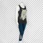 Leggings - 3/4 Capri with lace - petrol - one size - Jersey