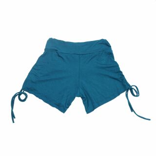 Shorts raccolti - pantaloni caldi - hot pants - petrolio - taglia unica - maglia