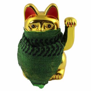 Gatto della fortuna - Gatto cinese - Maneki neko - 13 cm - oro