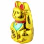 Agitando gato chino - Maneki neko - 13 cm - oro