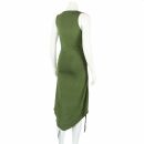 Vestido fruncido - verde oliva - cuello cascada - vestido de verano - jersey