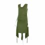 Kleid mit Raffung - grün-oliv - Wasserfallkragen - Sommerkleid - Jersey