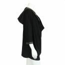 Pullover mit Kapuze - Zweilagig - Wasserfallkragen - schwarz-grau - Jersey