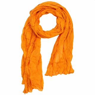 sciarpa di cotone - pareo - aspetto pieghettato - arancio - cotone