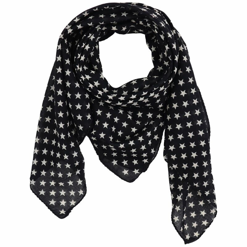 Cotton Scarf - Stars 1,5 cm black - grey - squared kerchief, 8,95 €