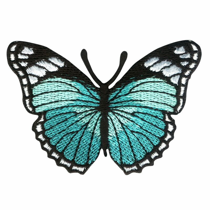 Patch - Butterfly - turquoise-black-white, 31,86 kr