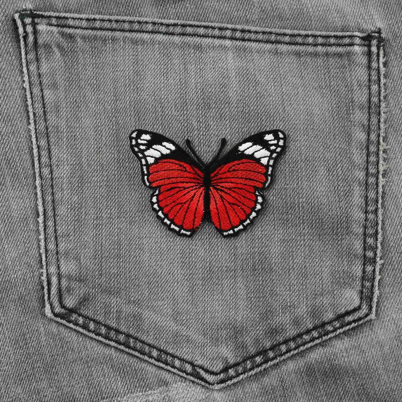 Aufnaher Schmetterling Rot Schwarz Weiss Patch 2 95