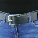 Gürtel ohne Schnalle - Ledergürtel - Belt - schwarz matt - 4 cm