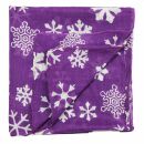 Cotton Scarf - Snowflakes purple - white - squared kerchief