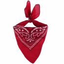 Bandana scarf paisley pattern 02 red white square headscarf