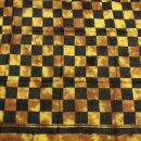 Baumwolltuch - Karos 3 batik braun - schwarz - quadratisches Tuch