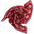 Pañuelo de algodón - calaveras 1 rojo - rosa - Pañuelo cuadrado para el cuello