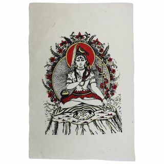 Poster - Poster con motivi religiosi - stampato a mano - carta Lokta - Shiva